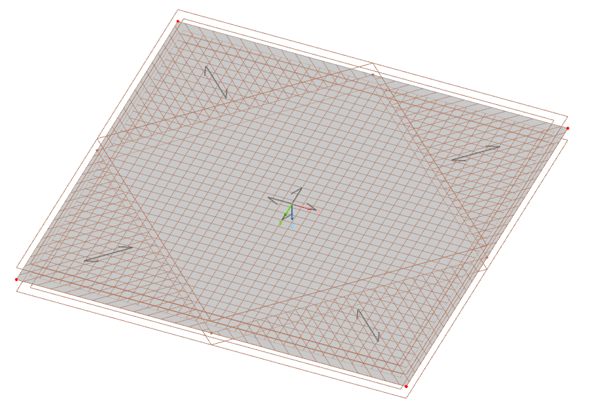Surface avec armatures à trois couches