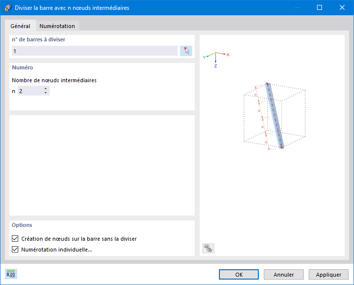 Diviser la barre en trois par 2 points