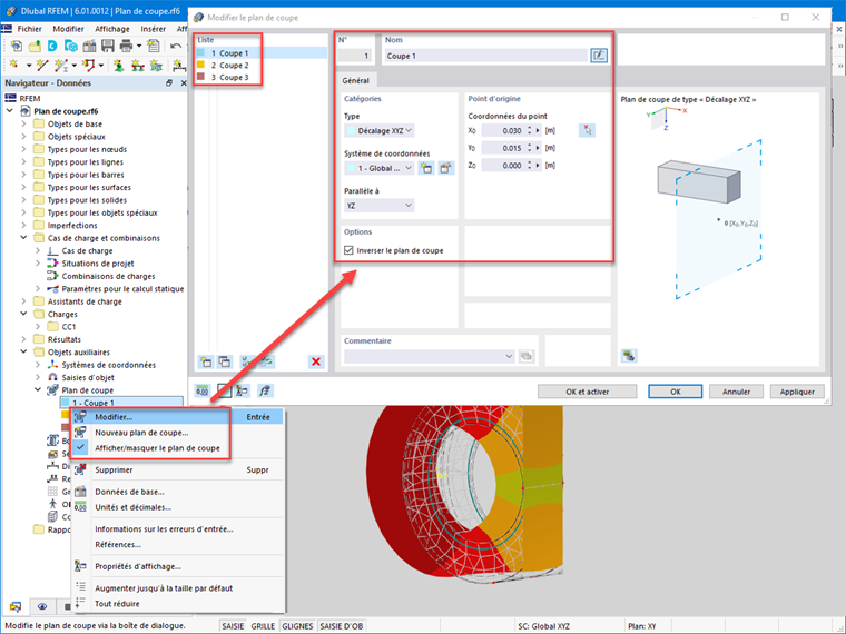 FAQ 005168 | Est-il possible de créer différents plans de coupe pour la visualisation des résultats ?