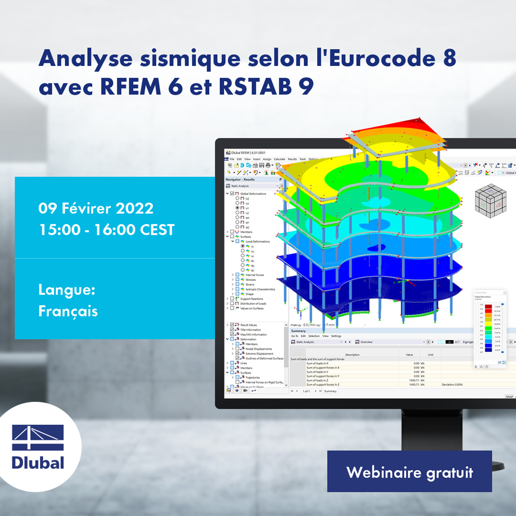 Analyse sismique selon l'Eurocode 8 avec RFEM 6 et RSTAB 9