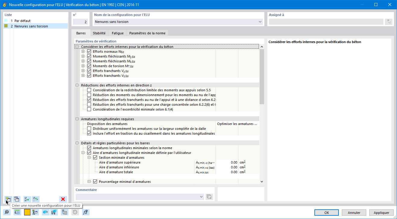 Modifier la configuration pour l’ELU