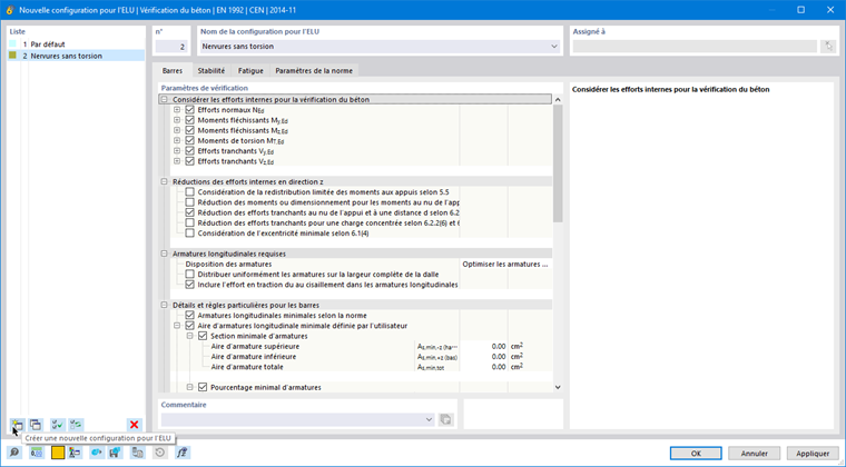 Modifier la configuration pour l’ELU