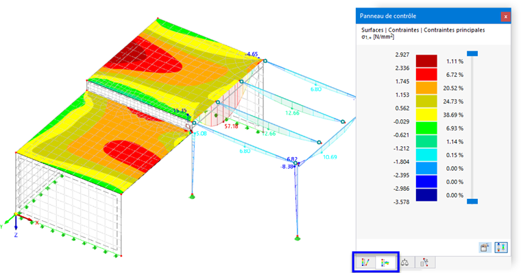 Onglet « Couleurs » pour les résultats de barre et de surface