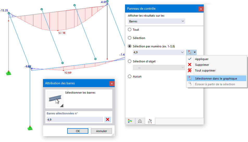 Détermination graphique des numéros de barre