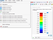 Menu « Résultats » et panneau de contrôle