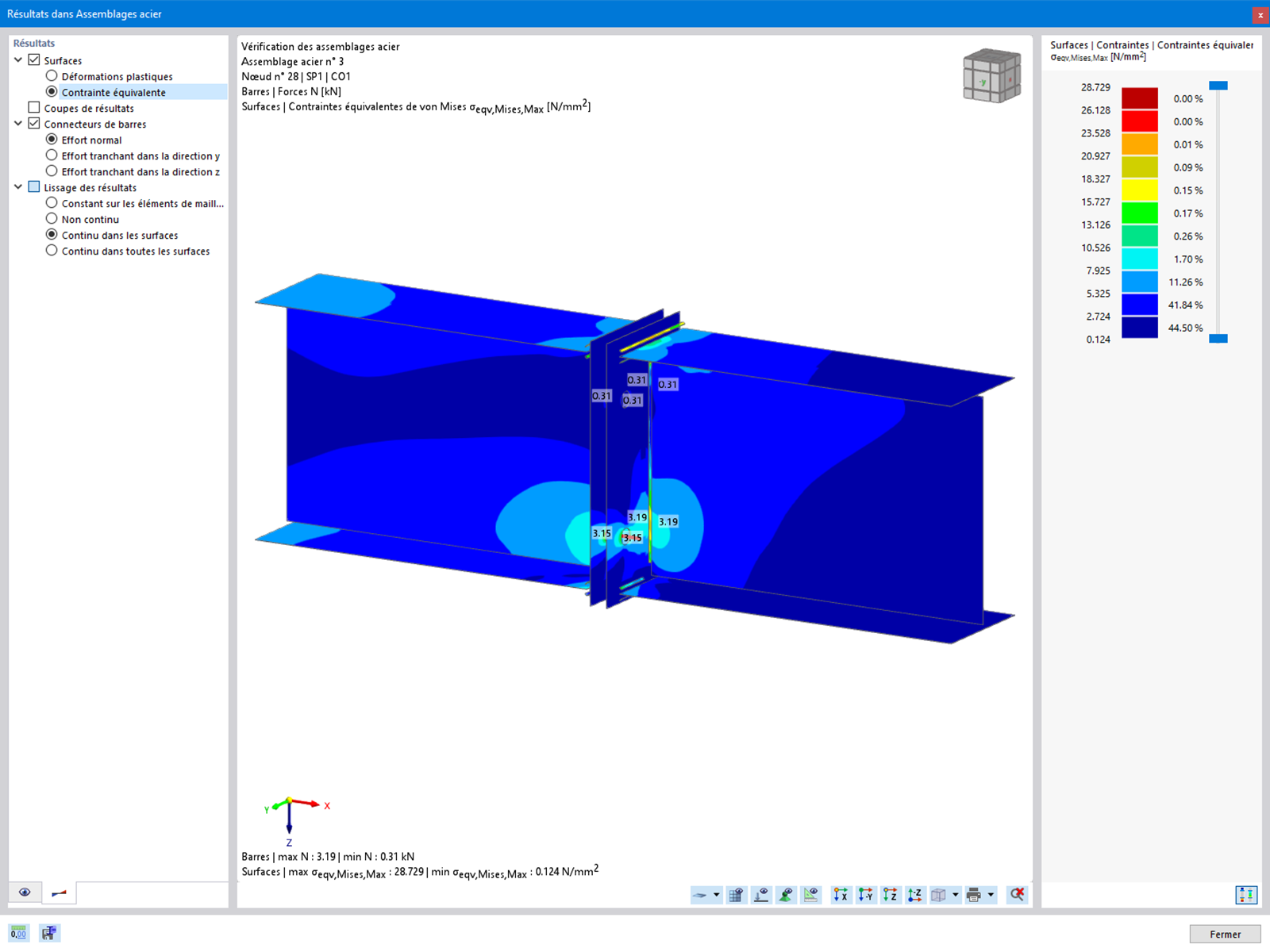 Assemblage acier, résultats
