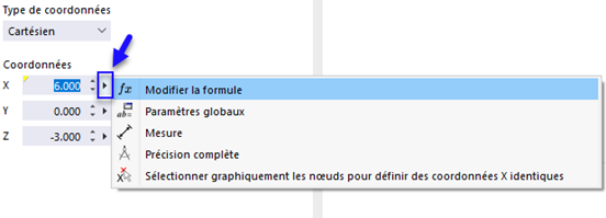 Modification de la formule dans la boîte de dialogue