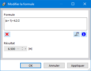 Boîte de dialogue « Modifier la formule »