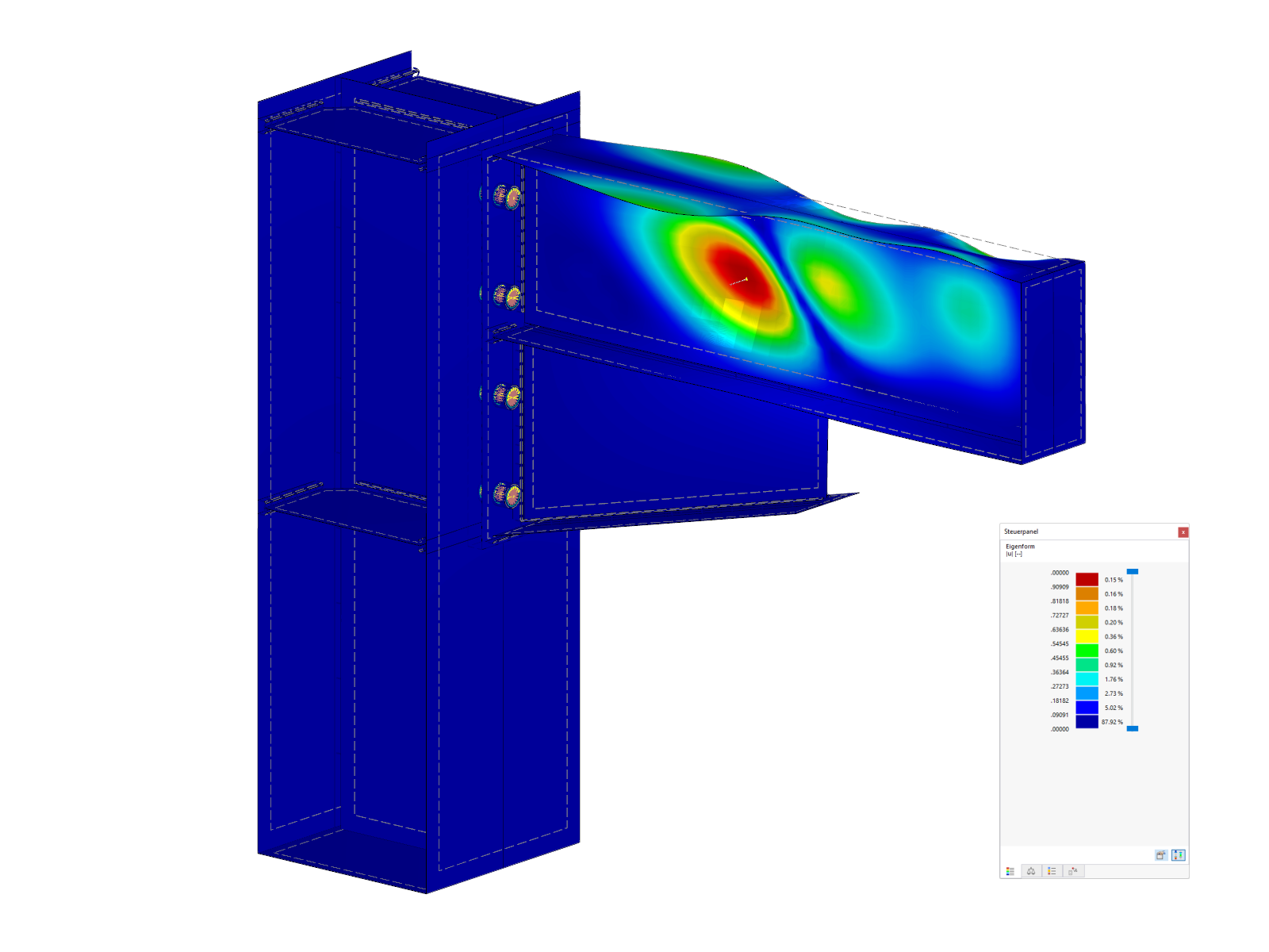 Modèle déformé simple du module complémentaire Steel Joints