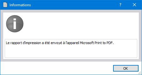Informations après sortie sur l’imprimante