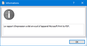 Informations après sortie sur l’imprimante