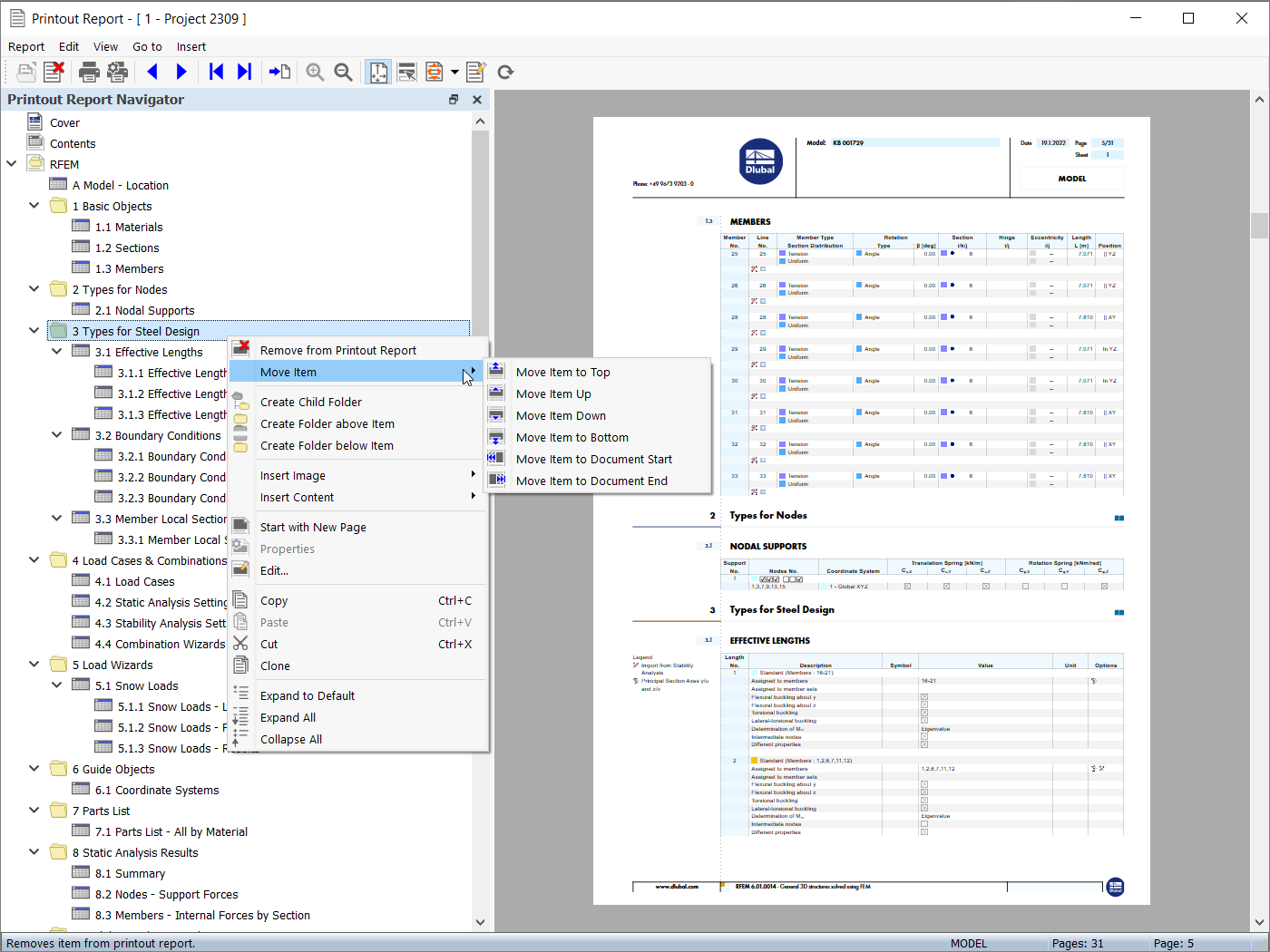 Navigateur de rapport d’impression