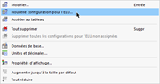 Création d’une configuration de calcul via le menu contextuel