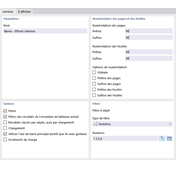 Onglet « Général » pour les efforts internes de barre