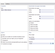 Onglet « Général » pour les efforts internes de barre