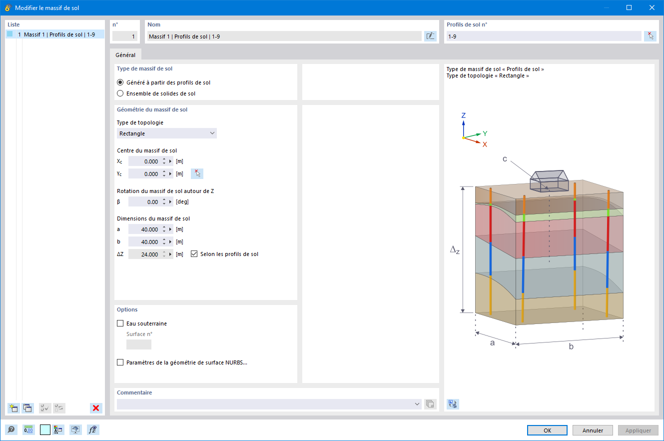 Modifier massif de sol