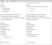 Définition des lignes et des colonnes de résultats pour la documentation