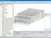 Modèle de structure en béton du bâtiment de stockage dans RSTAB