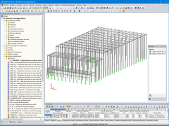Modèle de structure en béton du bâtiment de stockage dans RSTAB