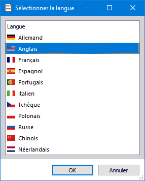 Sélection de la langue du rapport d’impression