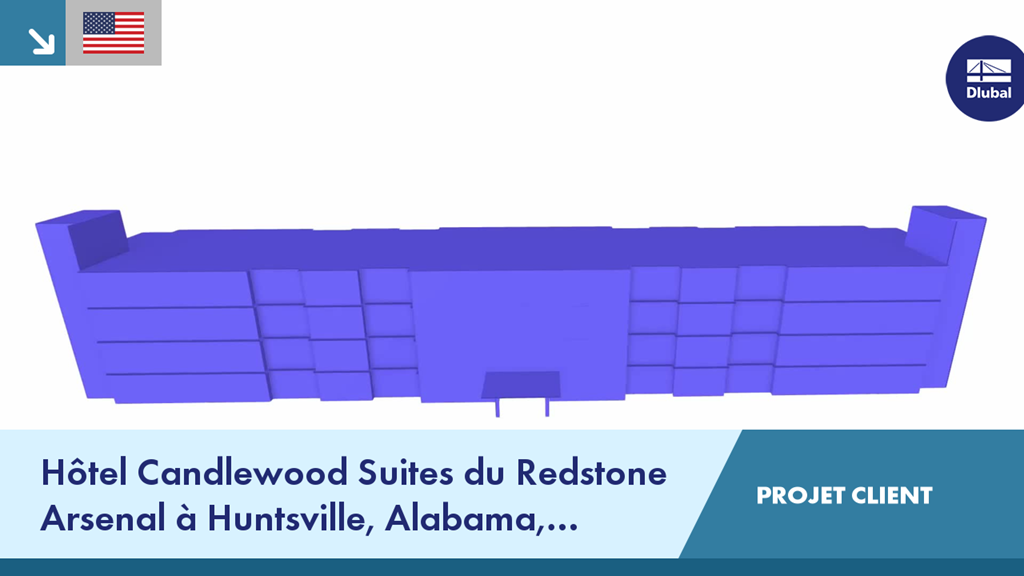 Vue de l’hôtel Candlewood Suites sur Redstone Arsenal, un projet client moderne à Huntsville, Alabama, États-Unis