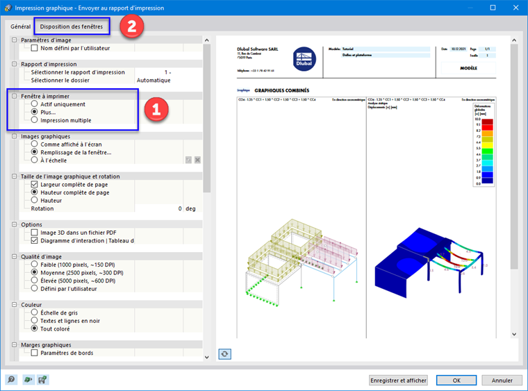 Impression de plusieurs fenêtres