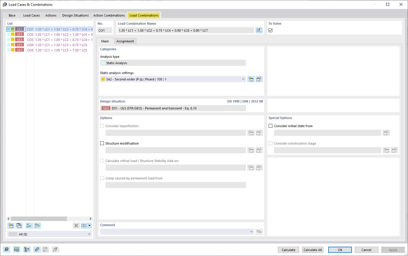 FAQ 005203 | Où puis-je activer la réduction des combinaisons de charges dans RFEM 6 ? Et comment fonctionne cette réduction ?