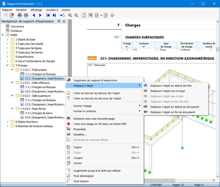 Menu contextuel « Déplacer l’objet »