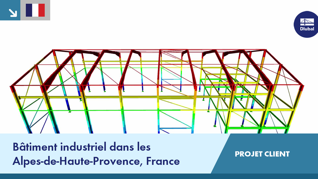 Bâtiment industriel moderne situé dans les Alpes-de-Haute-Provence, conçu pour un projet client en France.