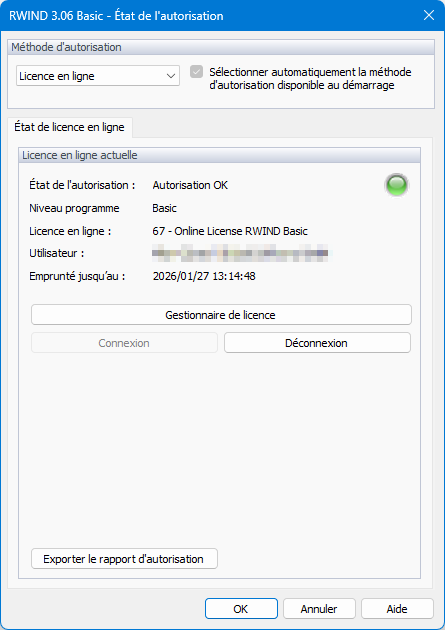 Statut de l’autorisation