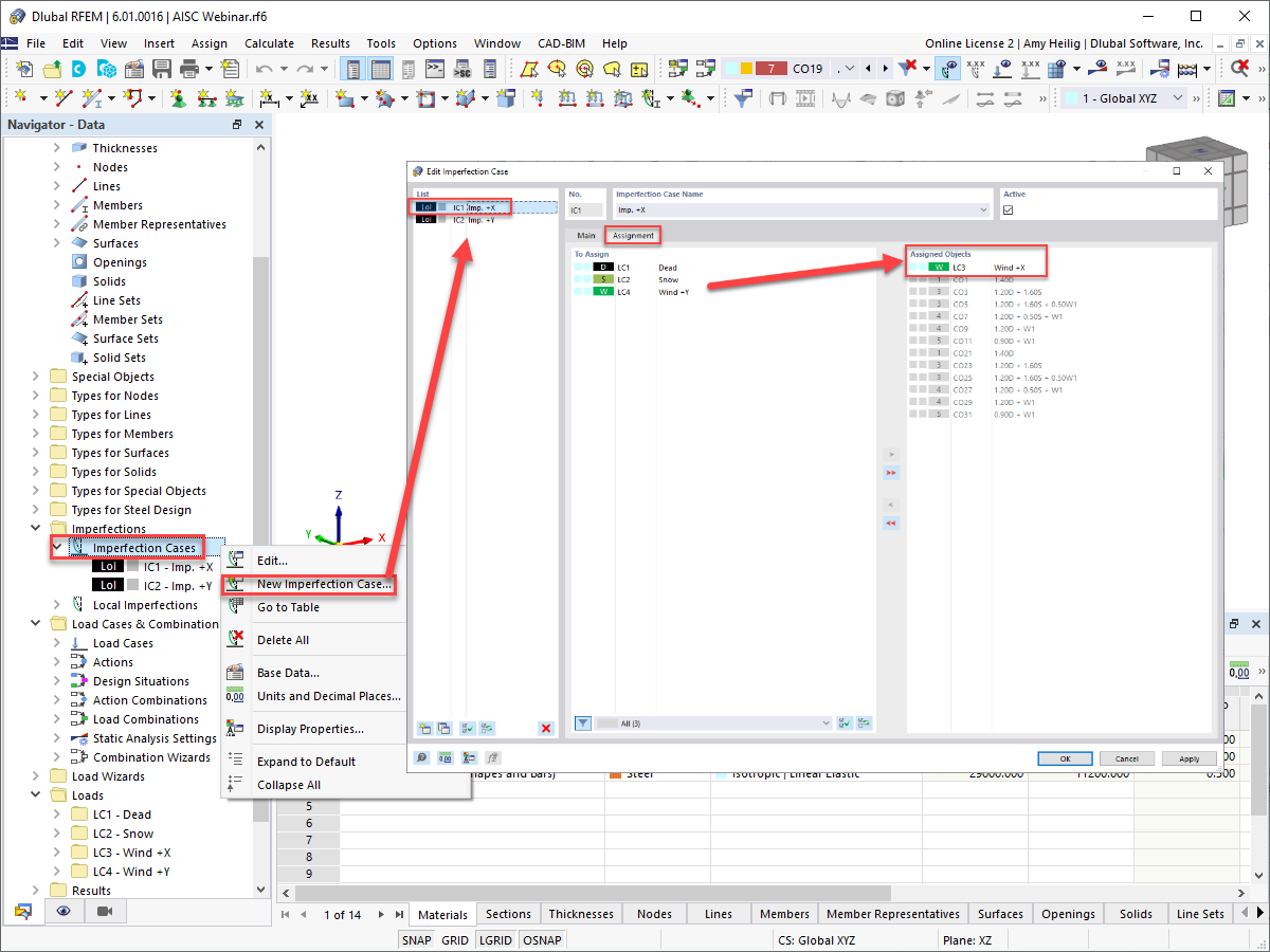 Attribution des cas d’imperfection et des cas de charge