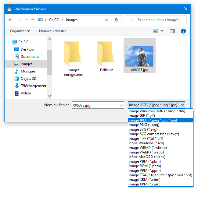 Sélection du fichier graphique