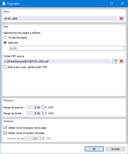 Intégration d’un fichier PDF