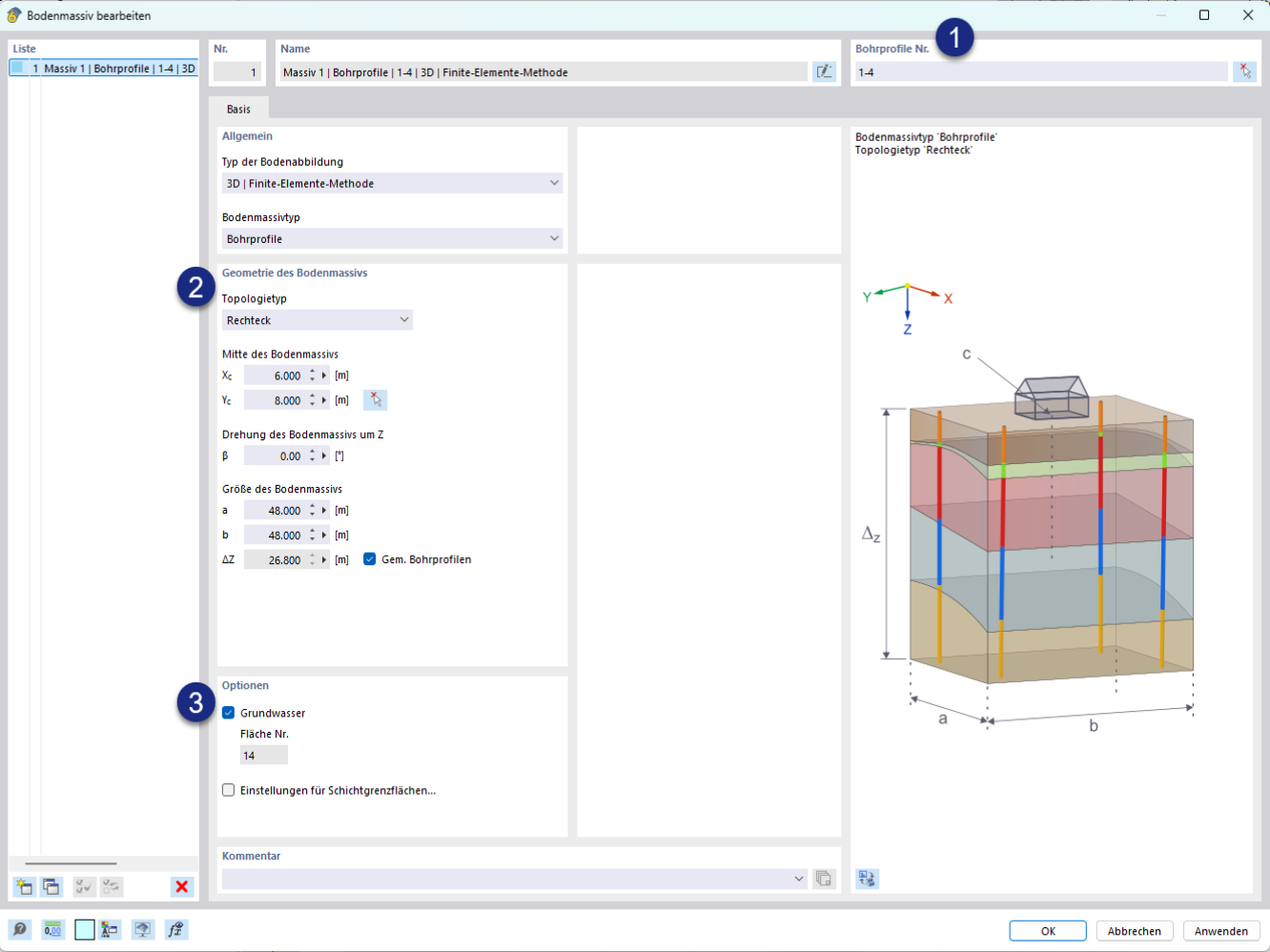 Type de massif de sol | Colonnes de forage