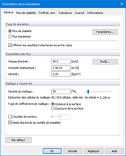 Paramètres de simulation, Général