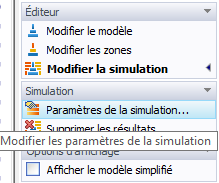 Modifier les paramètres de simulation