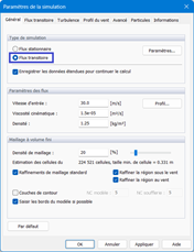 Paramètres de simulation, Général