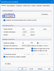 Paramètres de simulation, Général