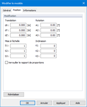 Modifier le modèle, onglet « Position »