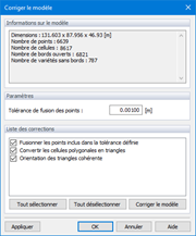 Réparation du modèle