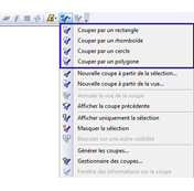 Options de coupe dans la barre d’outils