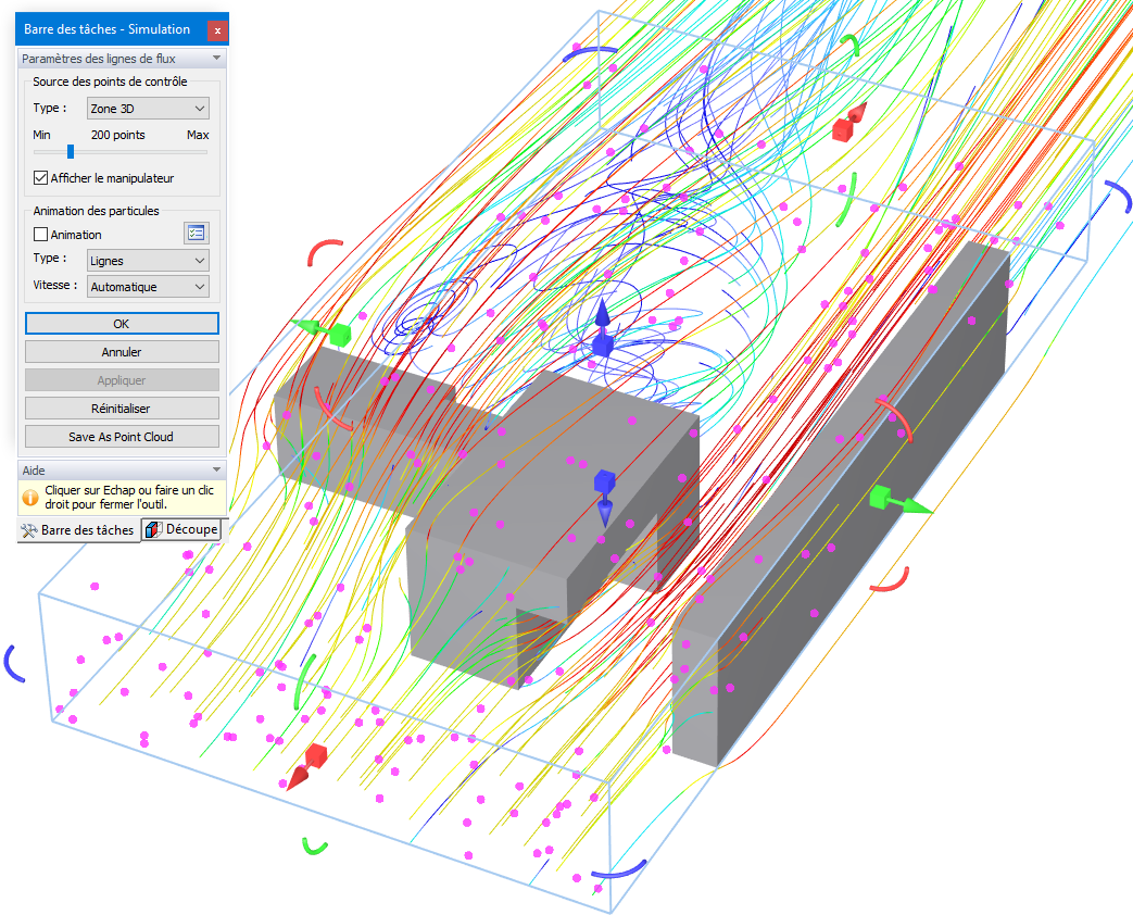 Paramètres des lignes de flux