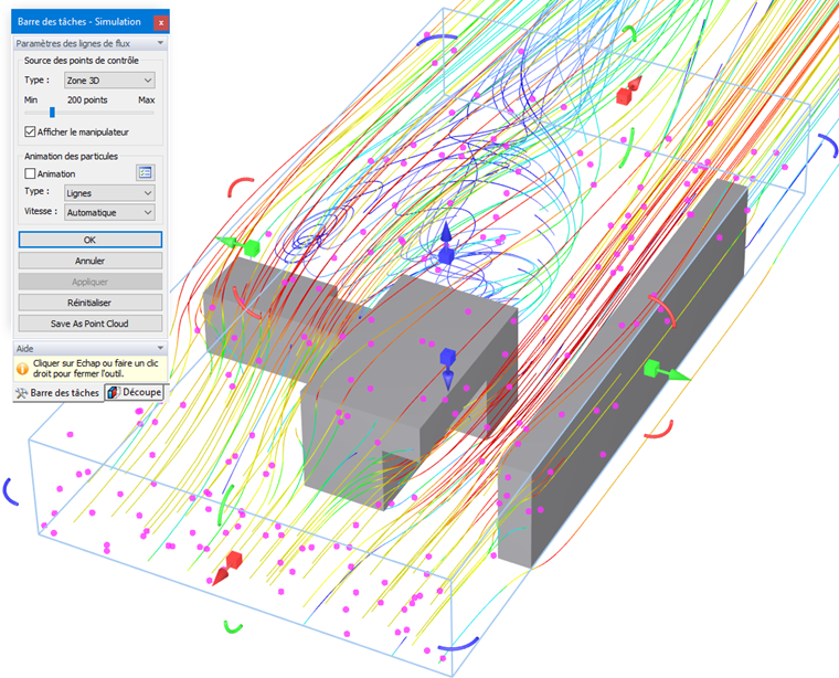 Paramètres des lignes de flux