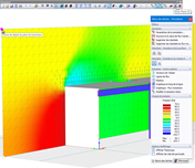 Plan de tranchage affichant les résultats du champ de pression