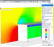 Plan de tranchage affichant les résultats du champ de pression