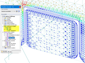 Affichage des points coulorés du champ de pression pour modèle en rendu filaire
