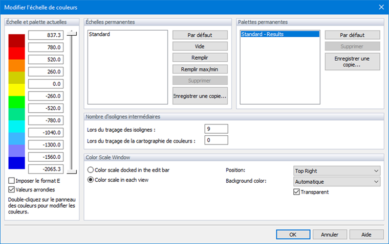 Modification de l’échelle de couleurs