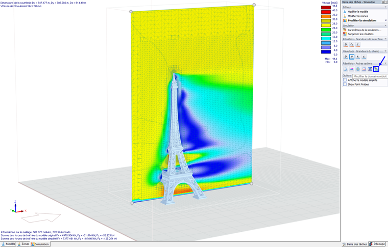 Affichage des résultats du domaine réduit