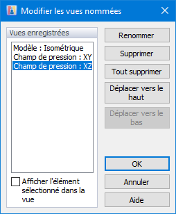 Modification des vues nommées