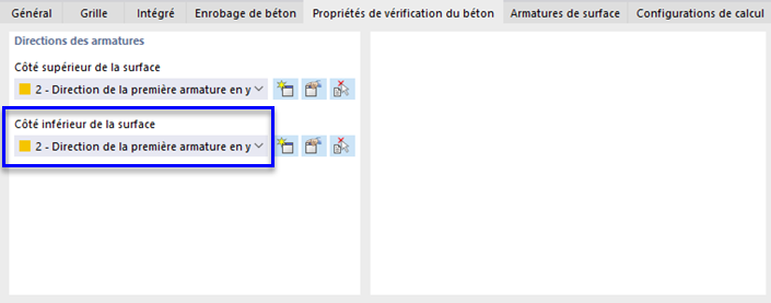 Directions d'armatures des dalles